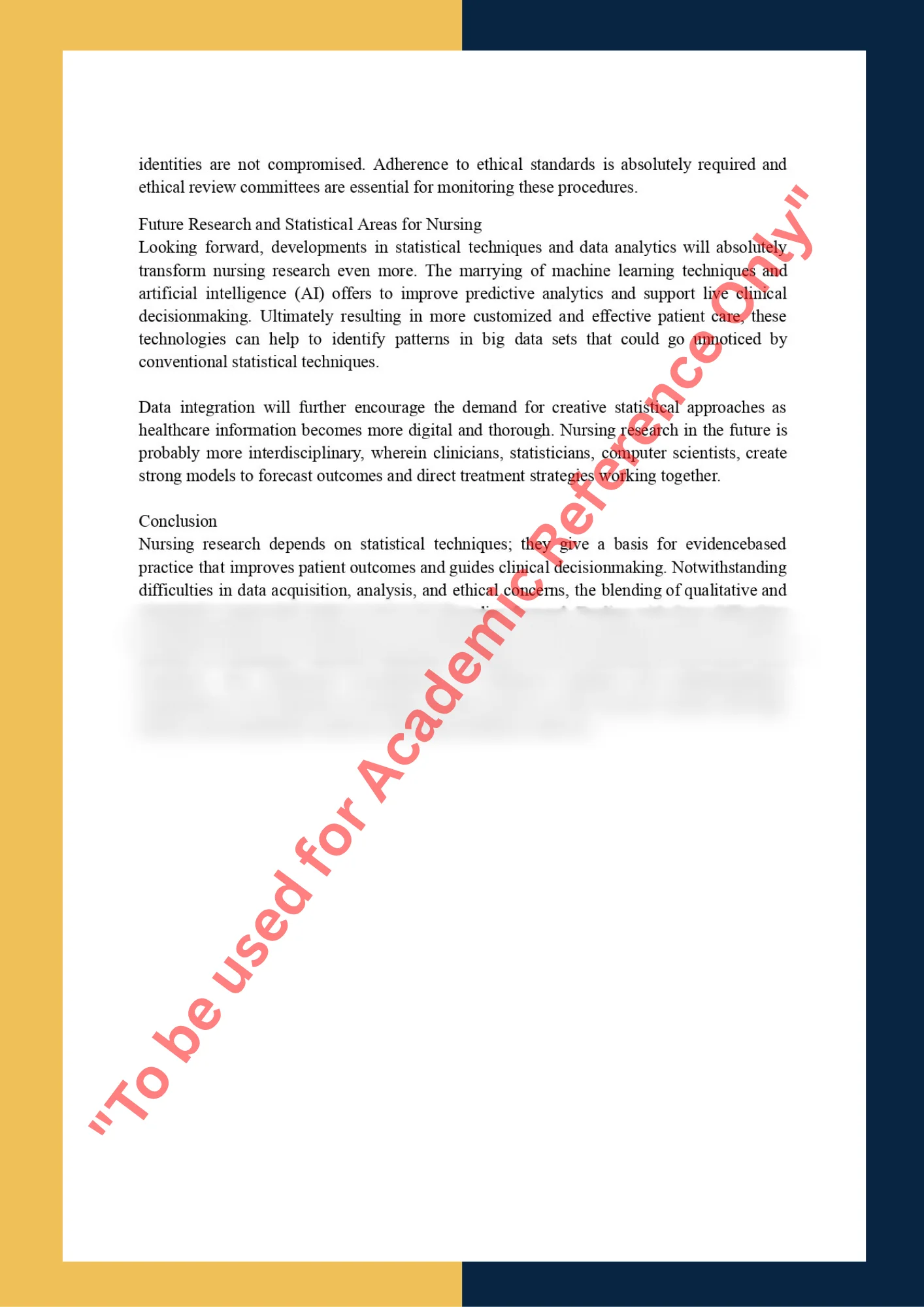 Assignment Sample Of Subject NRS 501 – Nursing Research and Statistics 2